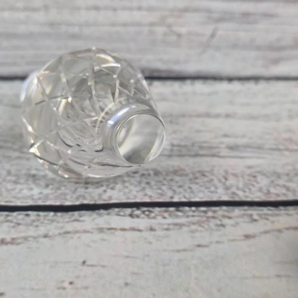 Vintage Clear Cut Glass Bottle Stopper Faceted Replacement